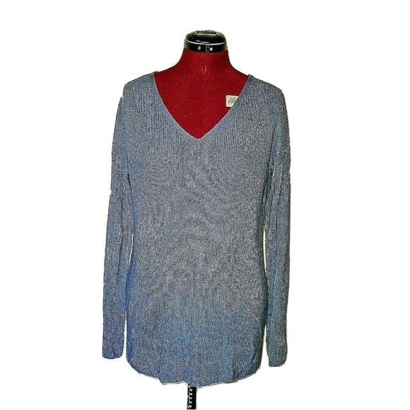 Hippie Rose Womens Sweater Size XL Blue Ash Cross Back Detail Side Split - Picture 1 of 7
